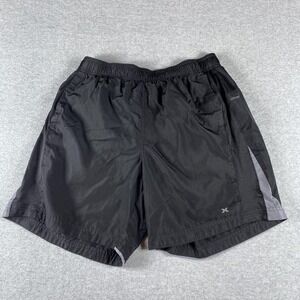 Xersion Shorts Mens Large Black Athletic‎ Running Lined Quick Dry Pockets Gym